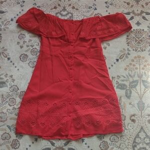 Design Lab Lord & Taylor Strapless Red Dress